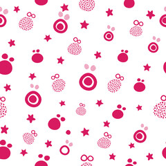 Red silhouette seamless transparent PNG pattern for kids crafts, textile design and digital print-on-demand products.