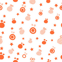 Transparent PNG seamless silhouette pattern with orange summer shapes for textiles, wrapping paper, and digital projects