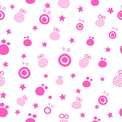 Pink transparent PNG silhouette pattern. repeat design for baby shower decor, seamless fabric and digital scrapbooking