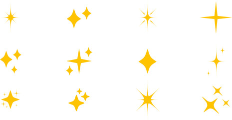 Sparkle and Shine Vector Icon Set.