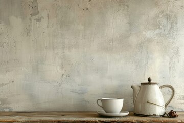 Ultra Hd Image of Kettle and Cup on Wall Background