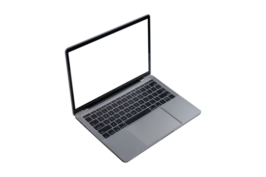 Laptop computer isolated on transparent background.