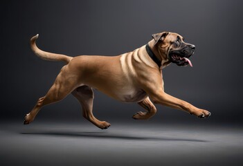 mastiff dog isolated on grey neutral studio background, adorable pet, big puppy 5