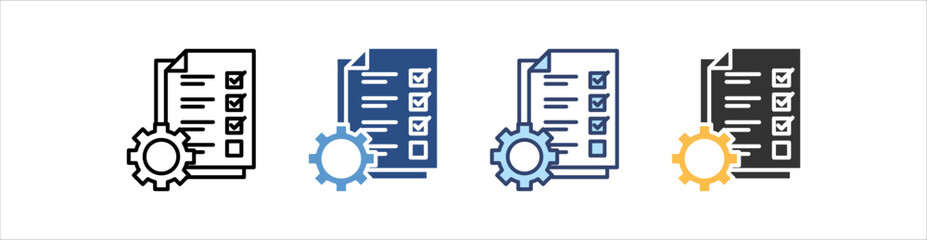 Process Icon Set Multiple Style Collection