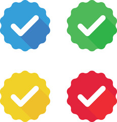 Verified checkmark and approval tick icon collection for confirmation, validation, and completed status   © Haider