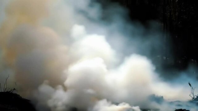 A burn with a steady stream of white smoke