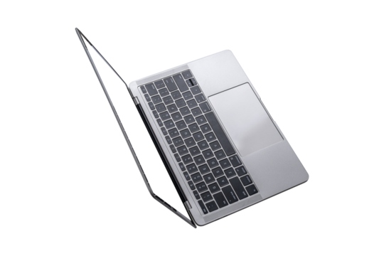 Laptop computer isolated on transparent background.