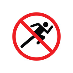 No running sign and symbol design on a white background
