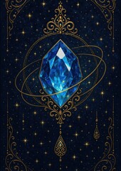 Fototapeta premium Intricate cosmic gemstone illustration.