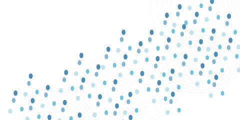 Abstract geometric blue background frame. Vector texture of chaotic hexagons, particles, fragments