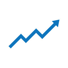 blue arrow graph icon