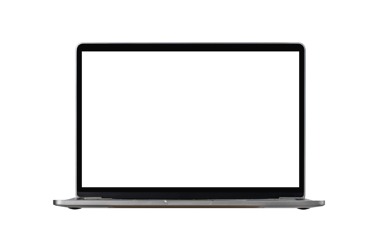 Laptop computer isolated on transparent background.