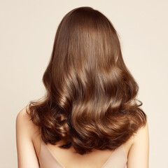 Woman with long wavy brown hair
