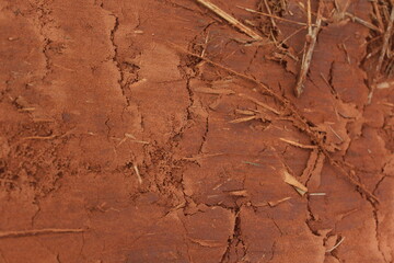 texture of the ground from agricultural machinery tracks