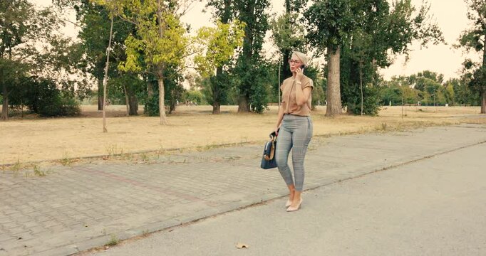 Woman Taking A Walk To Work