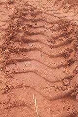 Plowed Soil Relief Under Machinery Pressure.