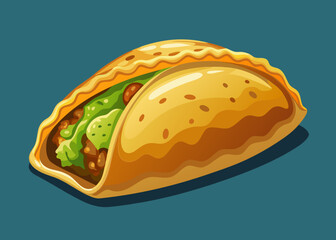 Delicious Filled Taco Illustration