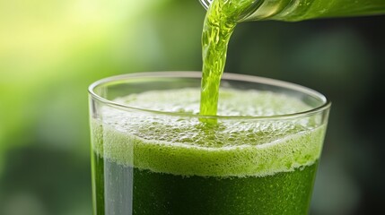 Green juice being poured