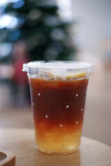 glass of cola with ice