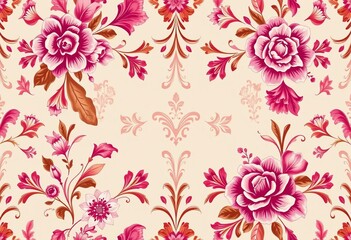 Obraz premium Elegant floral seamless pattern, ornate vintage texture for wedding invitations & gift wrap, invitation, texture