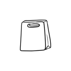 Hand-Drawn Paper Bag with Die-Cut Handles, Ideal for Retail, Gifting, and Packaging Concepts