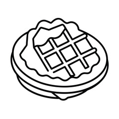 belgian waffle line art sketch