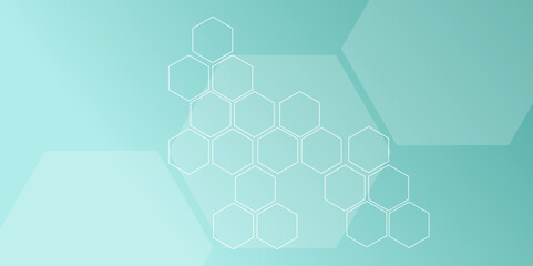 Abstract Hexagon Blue Grid Tech Background Design. Geometric Seamless Technology Pattern Background.
