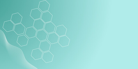 Abstract Hexagon Blue Grid Tech Background Design. Geometric Seamless Technology Pattern Background.
