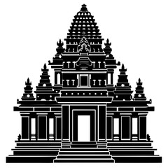 temple of heaven shilhoutte on white background