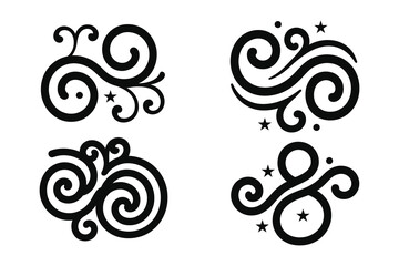
Vintage Filigree Swirls, calligraphy font style Decorative Elements, Text Ornaments curly thin line swings swashes, Flourishes Swirls, text divider, flourish Swirl ornament stroke, scroll design
