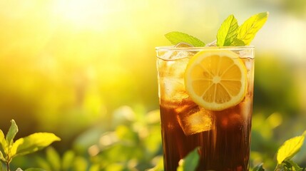 Iced tea drink outdoors