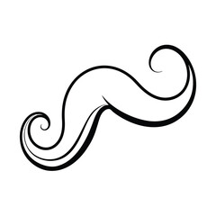 Fototapeta premium curled mustache line art graphic sketch