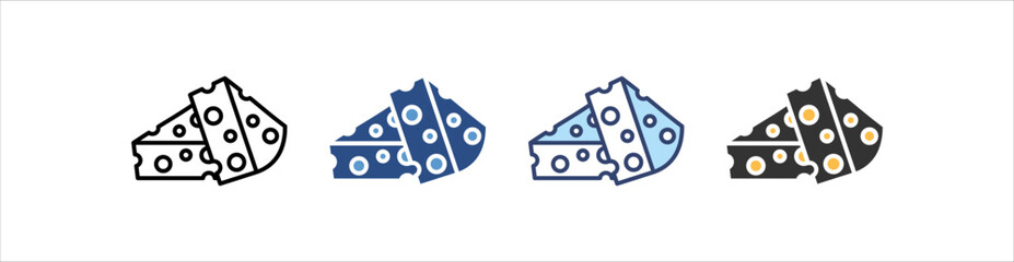 Cheese Icon Set Multiple Style Collection