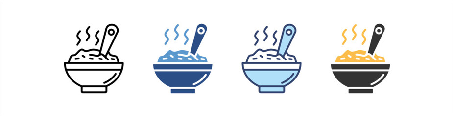 Porridge Icon Set Multiple Style Collection