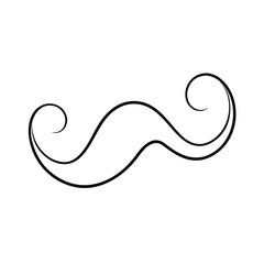 Obraz premium curled mustache line art graphic sketch