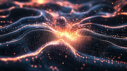 Abstract digital waves of light