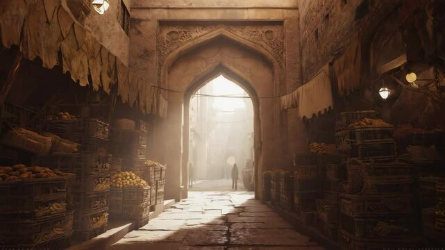 Entrance to an Arab market.