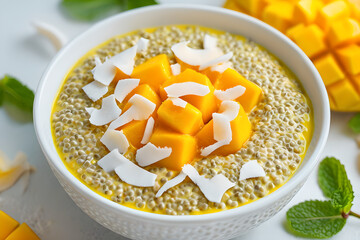 mango-coconut chia pudding is the perfect blend of healthy living