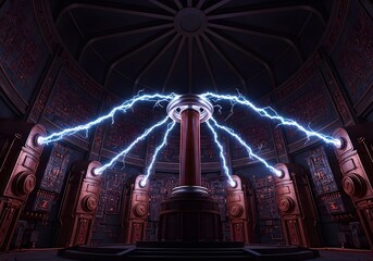 Neon Emojis In Abstract Room - 3d Render