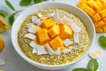 mango-coconut chia pudding is the perfect blend of healthy living