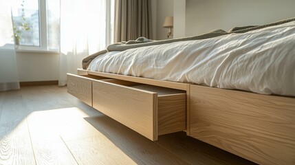 Half-Opened Under-Bed Storage Drawer