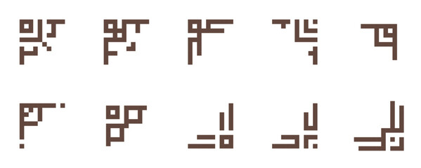 corner frame vector elements on transparent background