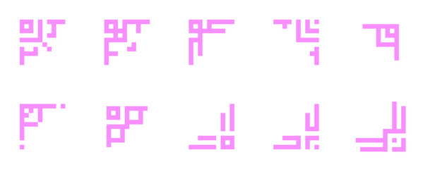 corner frame vector elements on transparent background