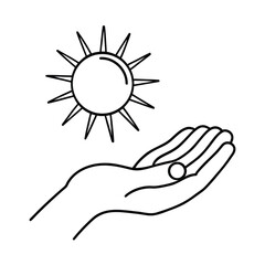 hand holding sun