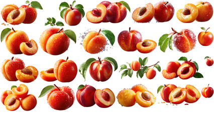 Set of Apricot floating png