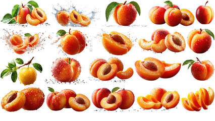 Set of Apricot floating png