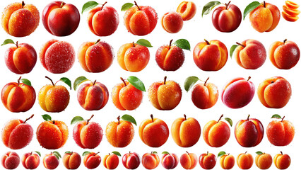 Set of Apricot floating png