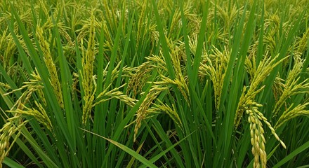 Dense rice field abundance agriculture