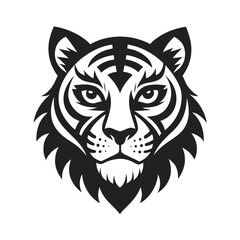 Tribal Pattern Tiger Head Silhouette
