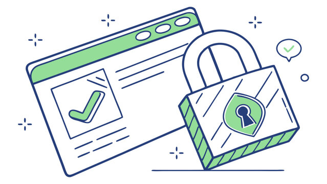 Secure Website: Padlock and Browser Window Illustration